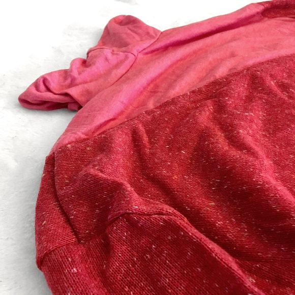 NEW Boho Red and Pink Layered Turtleneck Sweater - Picture 2 of 6